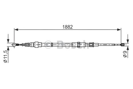 Трос ручного тормоза для SKODA ROOMSTER, BOSCH (1987482193)