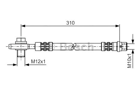 BOSCH тормозной шланг AUDI A6, VW PASSAT (1987476308)