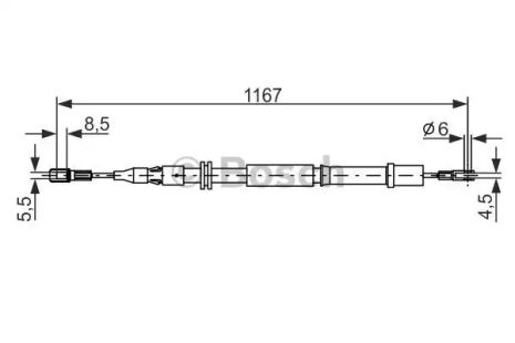 Трос ручного гальма MERCEDES-BENZ V-CLASS, BOSCH (1987477199)