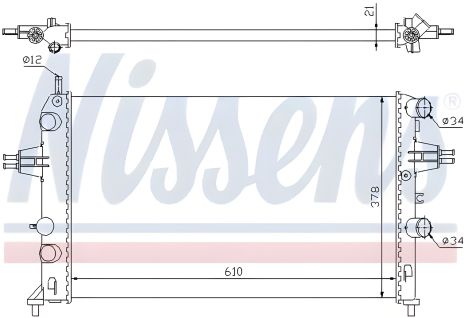 Радиатор двигателя OPEL ASTRA, NISSENS (63091)