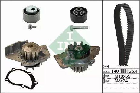 Помпа + комплект ремня ГРМ FIAT SCUDO, CITROËN XSARA, INA (530044030)