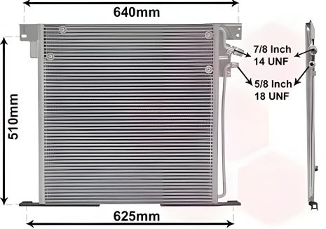 Радиатор, конденсор кондиционера MERCEDES-BENZ V-CLASS, Van Wezel (30005220)