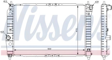 Двигательный радиатор для CHEVROLET AVEO и DAEWOO KALOS, NISSENS (61645) Двигательный радиатор для CHEVROLET AVEO и DAEWOO KALOS, NISSENS (61645)