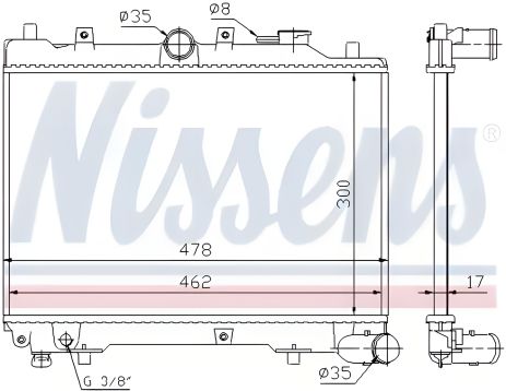 Радиатор для двигателя MAZDA 323, NISSENS (62512)
