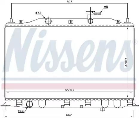 Радиатор охлаждения двигателя HYUNDAI ACCENT, NISSENS (67509)