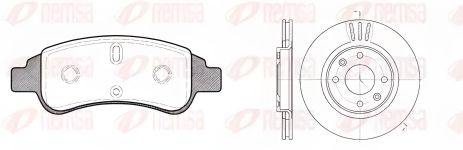Комплект гальм (2 диски+4 колодки) для PEUGEOT PARTNER, CITROËN C4, REMSA (884002)