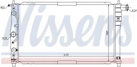 Радиатор двигателя для ZAZ CHANCE, DAEWOO LANOS, NISSENS (616551)