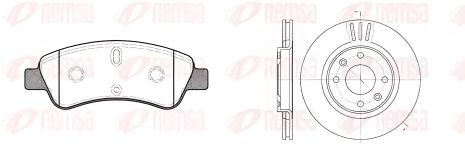 Комплект 2 диски, 4 колодки REMSA (884000), гальм PEUGEOT 208, CITROËN C-ELYSEE