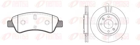 Комплект тормозных дисков и колодок, 2 диска + 4 колодки, PEUGEOT 208, CITROËN C-ELYSEE, REMSA (884000) Комплект тормозных дисков и колодок, 2 диска + 4 колодки, PEUGEOT 208, CITROËN C-ELYSEE, REMSA (884000)