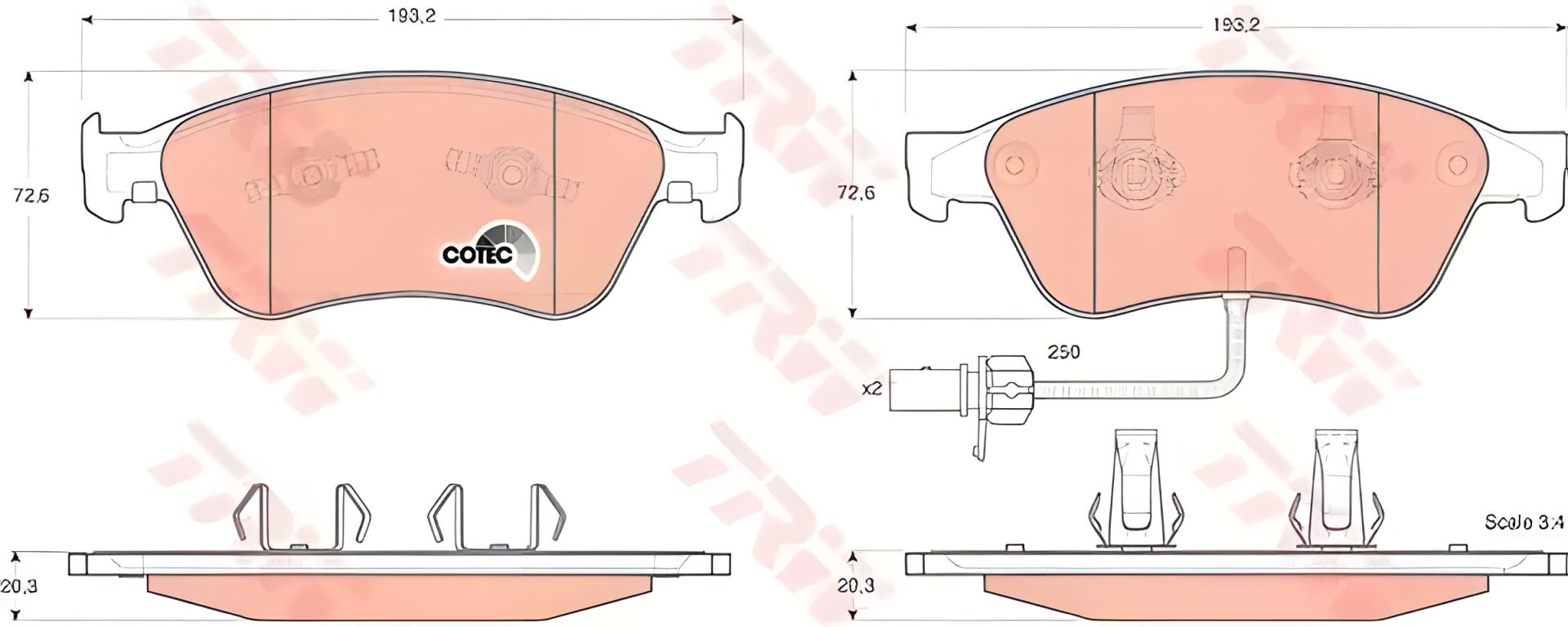 Комплект гальмівних колодок для AUDI A6, VW PHAETON, TRW (GDB1553) Комплект гальмівних колодок для AUDI A6, VW PHAETON, TRW (GDB1553)