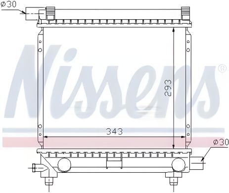 Радиатор двигателя MERCEDES-BENZ 190, NISSENS (62551) Радиатор двигателя MERCEDES-BENZ 190, NISSENS (62551)