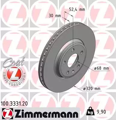 Диск тормозной AUDI A5, ZIMMERMANN (100333120)