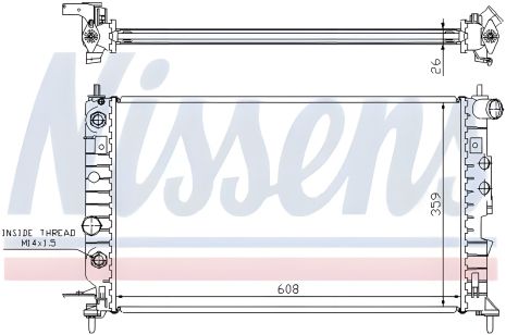 Радиатор двигателя охлаждения VAUXHALL VECTRA, OPEL VECTRA, NISSENS (630771)