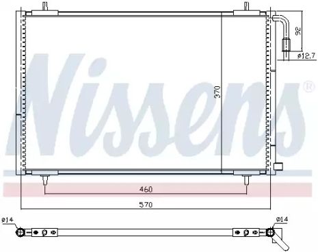 Радиатор, конденсор кондиционера PEUGEOT 206, NISSENS (94392)