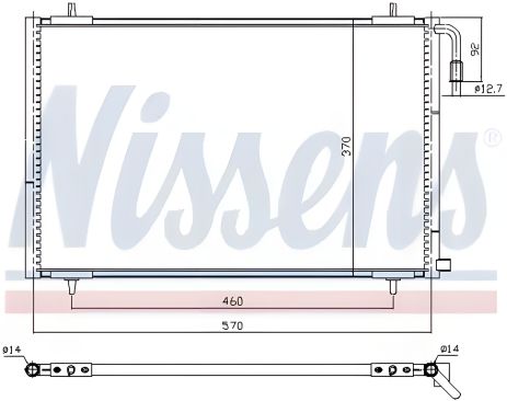 Конденсационный радиатор кондиционера PEUGEOT 206, NISSENS (94392)