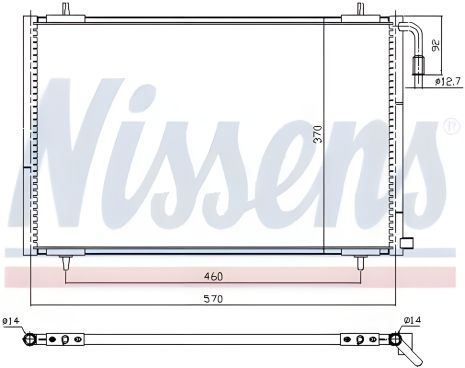 Конденсор радіатора кондиціонера PEUGEOT 206, NISSENS (94392)