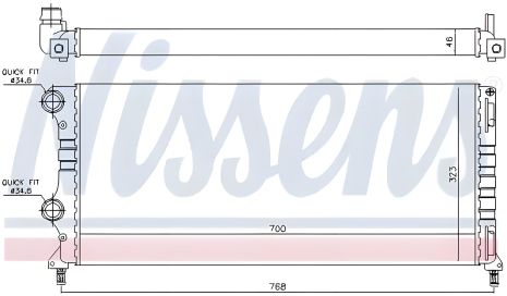 Радіатор двигуна охолодження FIAT DOBLO NISSENS (61765)