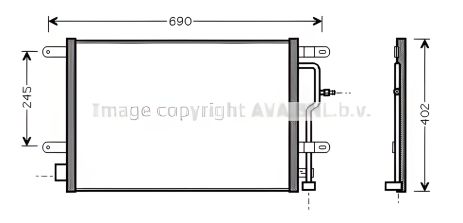 Радиатор-конденсор кондиционера для AUDI A4, AVA COOLING (AI5194)