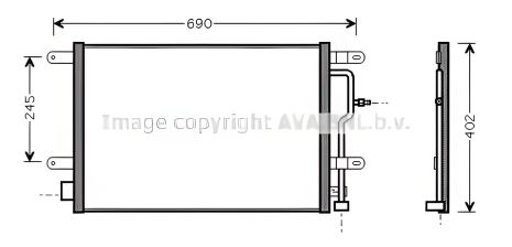 Радіатор, конденсор кондиціонера AUDI A4, AVA COOLING (AI5194) - Економне охолодження