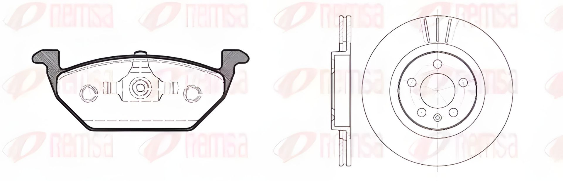 Гальмівний комплект з 2 дисків і 4 колодок SEAT LEON, VW BORA, REMSA (863300) Гальмівний комплект з 2 дисків і 4 колодок SEAT LEON, VW BORA, REMSA (863300)