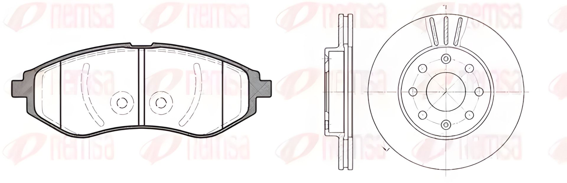 Комплект гальмівного обладнання, 2 диски+4 колодки для CHEVROLET AVEO, DAEWOO KALOS, REMSA (898600) Комплект гальмівного обладнання, 2 диски+4 колодки для CHEVROLET AVEO, DAEWOO KALOS, REMSA (898600)
