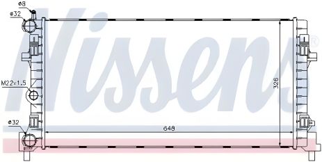 Двигательный радиатор NISSENS для AUDI A1, VW POLO (640012) Двигательный радиатор NISSENS для AUDI A1, VW POLO (640012)