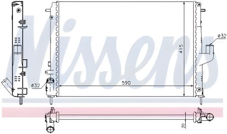 Радиатор двигателя охлаждающий для LADA LARGUS, RENAULT DUSTER от NISSENS (637613)