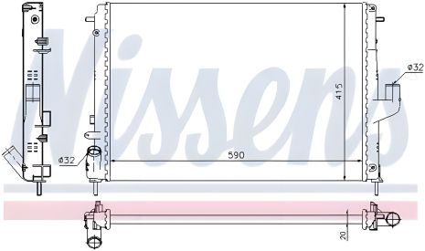 Двигуна охолодження радіатор LADA LARGUS, RENAULT DUSTER, NISSENS (637613)