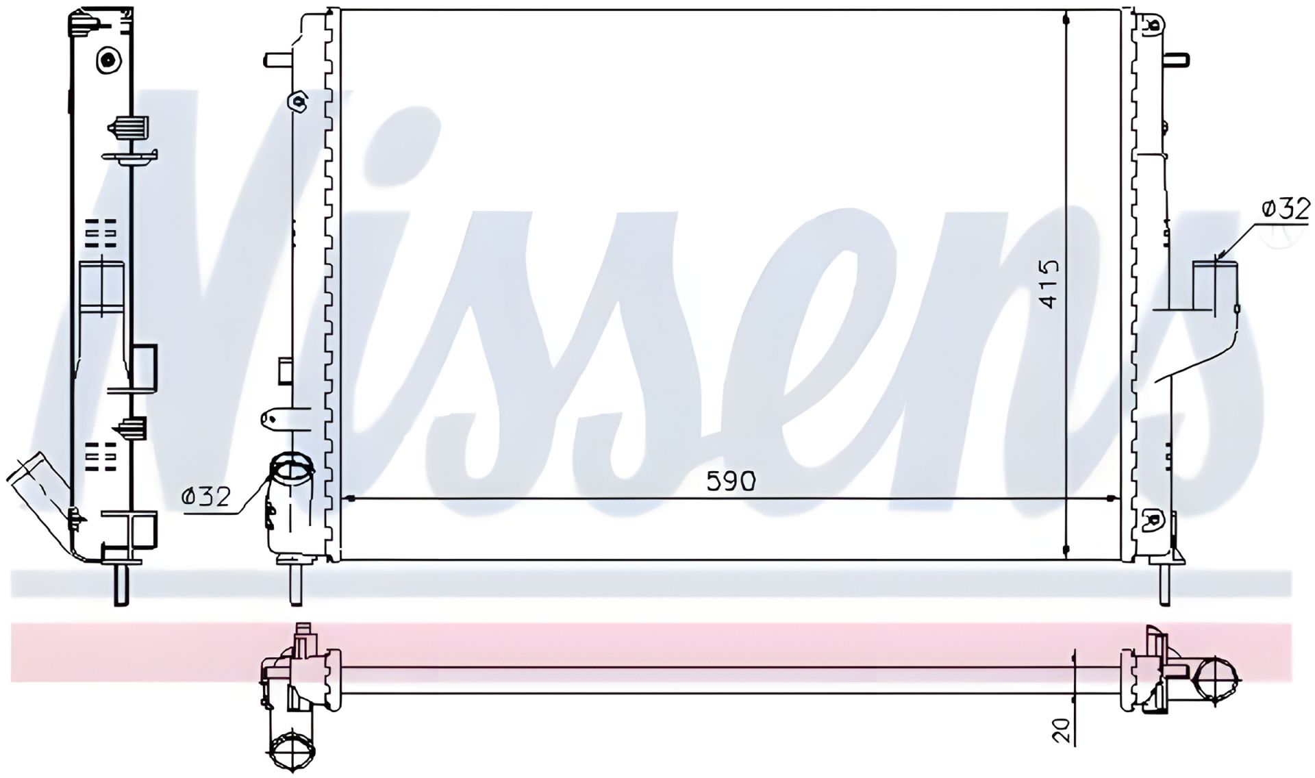 Радиатор двигателя охлаждающий для LADA LARGUS, RENAULT DUSTER от NISSENS (637613) Радиатор двигателя охлаждающий для LADA LARGUS, RENAULT DUSTER от NISSENS (637613)