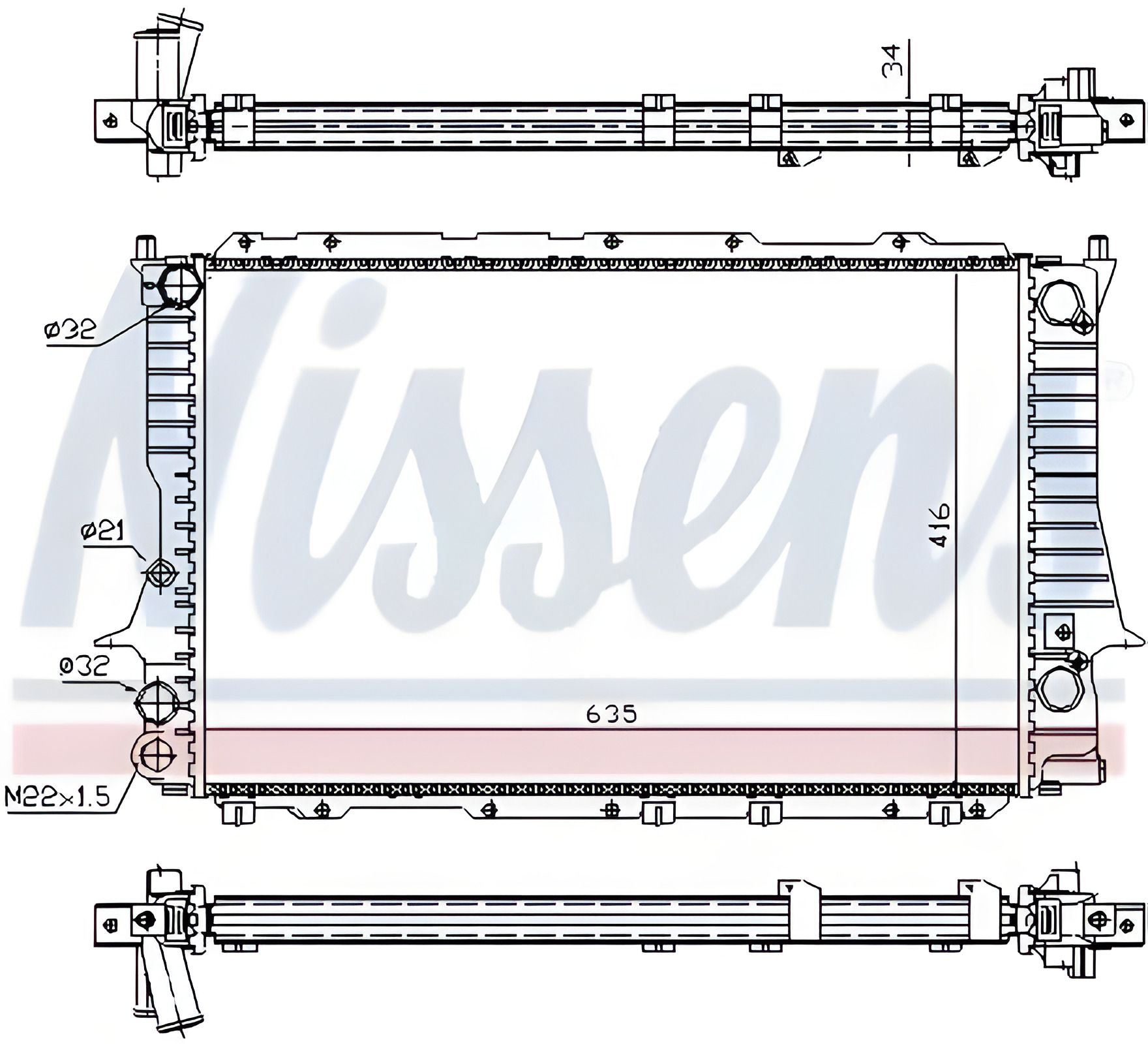 Радіатор охолодження AUDI A6, NISSENS (60457) Радіатор охолодження AUDI A6, NISSENS (60457)