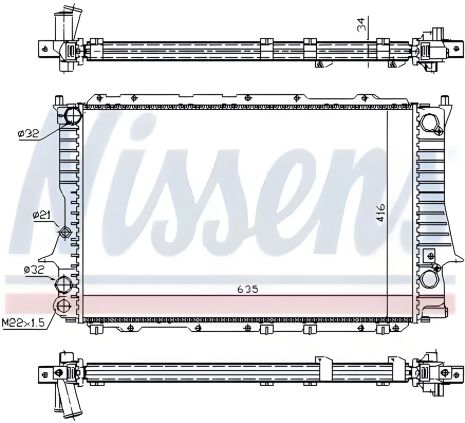 Радіатор охолодження AUDI A6, NISSENS (60457)