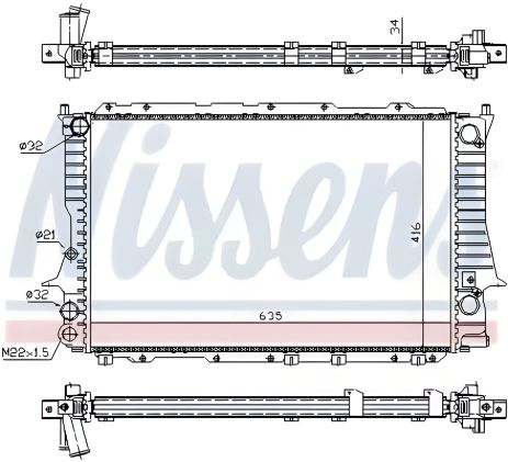 Радіатор охолодження AUDI A6, NISSENS (60457) Радіатор охолодження AUDI A6, NISSENS (60457)