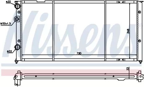 Радиатор охлаждения двигателя VW PASSAT, NISSENS (652491)