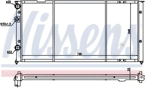 Радиатор двигателя охлаждения VW PASSAT, NISSENS (652491)