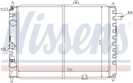 Радіатор для охолодження двигуна OPEL CAVALIER, OPEL KADETT, NISSENS (63170)