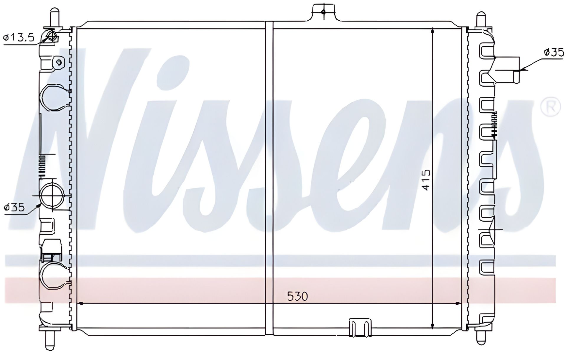 Радіатор для охолодження двигуна OPEL CAVALIER, OPEL KADETT, NISSENS (63170) Радіатор для охолодження двигуна OPEL CAVALIER, OPEL KADETT, NISSENS (63170)