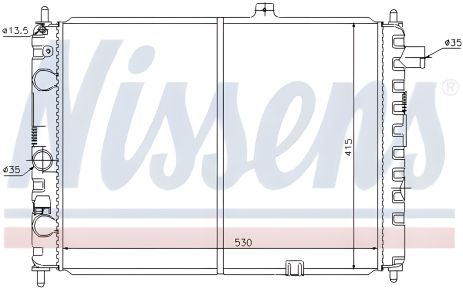 Радіатор для охолодження двигуна OPEL CAVALIER, OPEL KADETT, NISSENS (63170) Радіатор для охолодження двигуна OPEL CAVALIER, OPEL KADETT, NISSENS (63170)