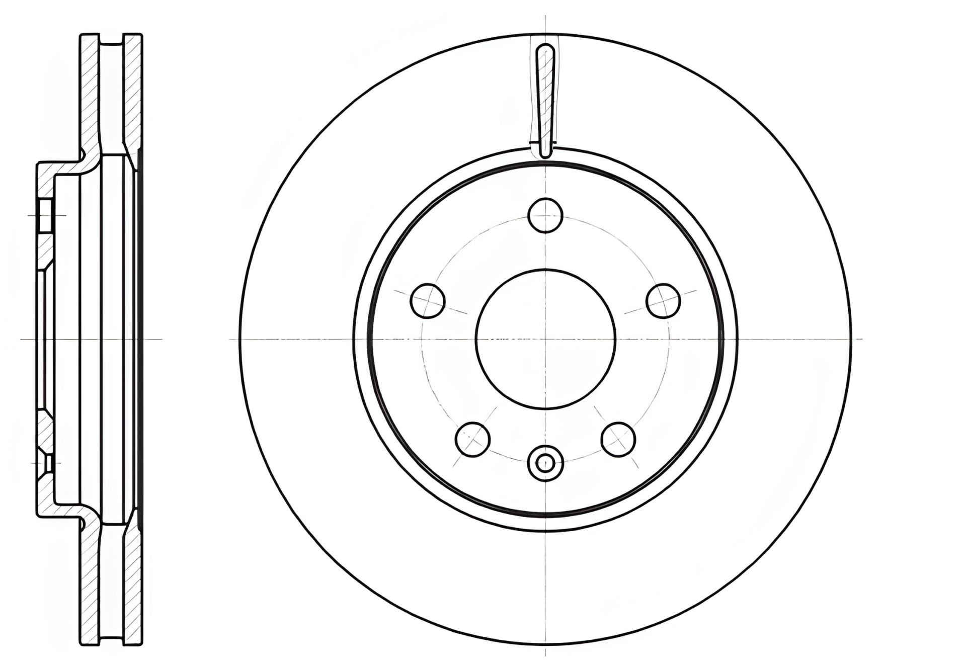 Тормозной диск для Chevrolet Malibu и Saab 9-5, REMSA (6128510) Тормозной диск для Chevrolet Malibu и Saab 9-5, REMSA (6128510)