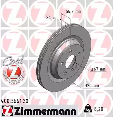 Диск тормозной MERCEDES-BENZ S-CLASS, ZIMMERMANN (400366120)