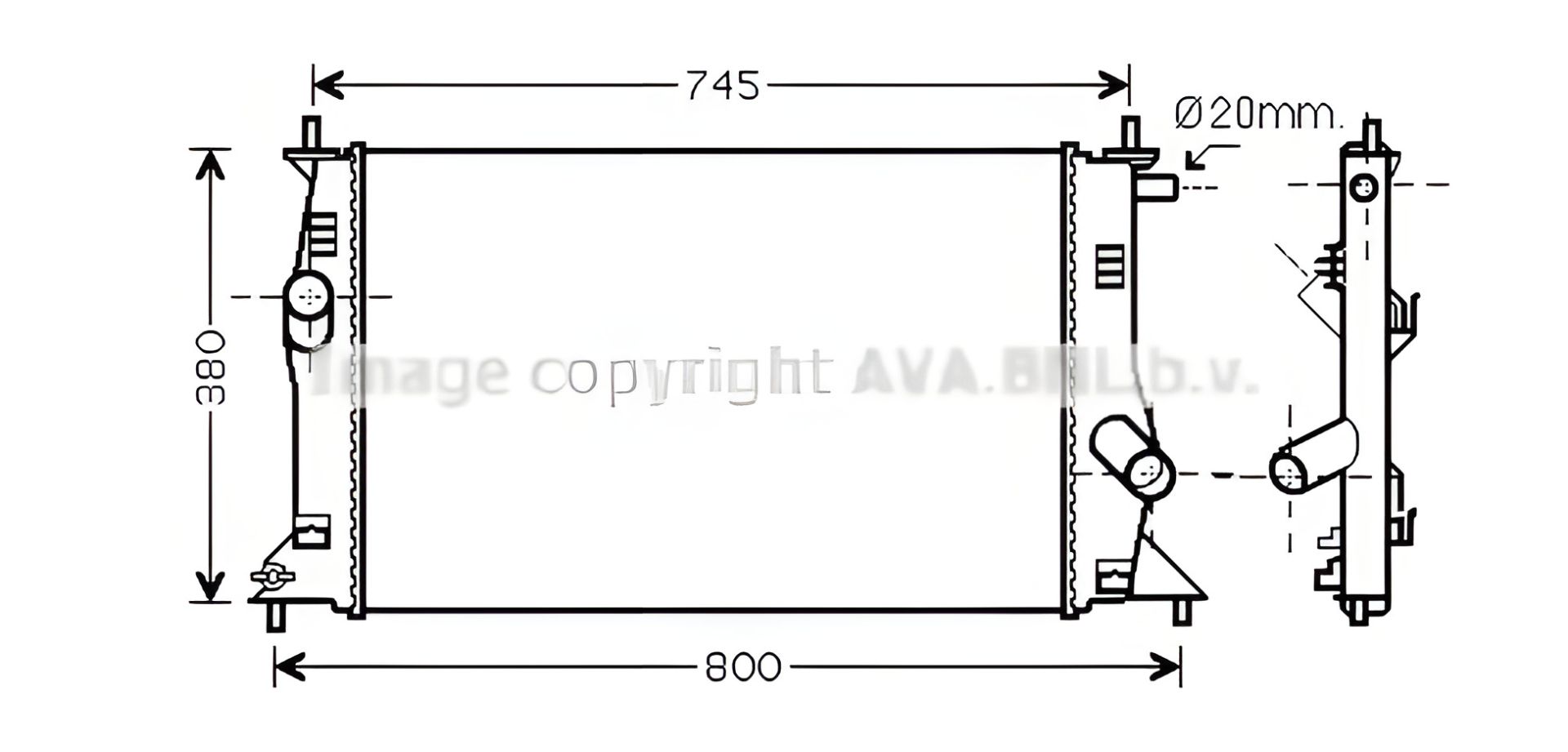 Охолодження радіатор двигуна MAZDA 5, AVA COOLING (MZ2183) Охолодження радіатор двигуна MAZDA 5, AVA COOLING (MZ2183)