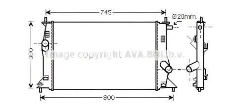 Охолодження радіатор двигуна MAZDA 5, AVA COOLING (MZ2183) Охолодження радіатор двигуна MAZDA 5, AVA COOLING (MZ2183)