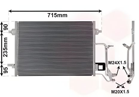 Радиатор, конденсор кондиционера VW PASSAT, AUDI A4, Van Wezel (03005140)