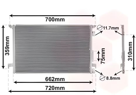 конденсор Радіатор кондиціонера FIAT CROMA, SAAB 9-3, Van Wezel (37005333)