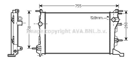 Renault Grand Scénic, Ava Cooling (RT2410) Радіатор охолодження двигуна