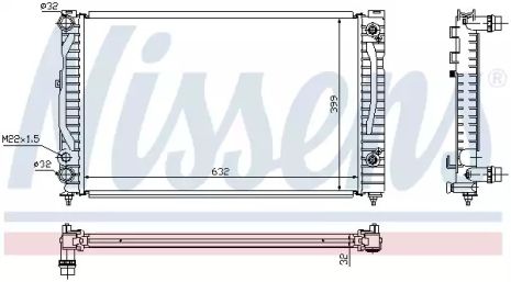 Радиатор охлаждения двигателя VW PASSAT, AUDI A4, NISSENS (60499)