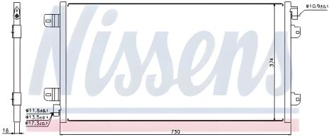 Конденсатор радиатора кондиционера NISSAN INTERSTAR, OPEL MOVANO, NISSENS (94659)