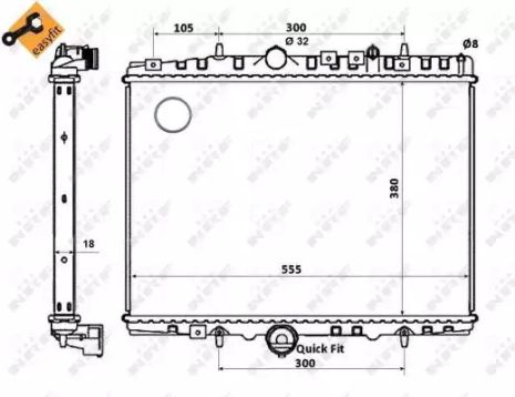 Citroën C5, Peugeot 607, NRF (58352) радіатор охолодження двигуна.