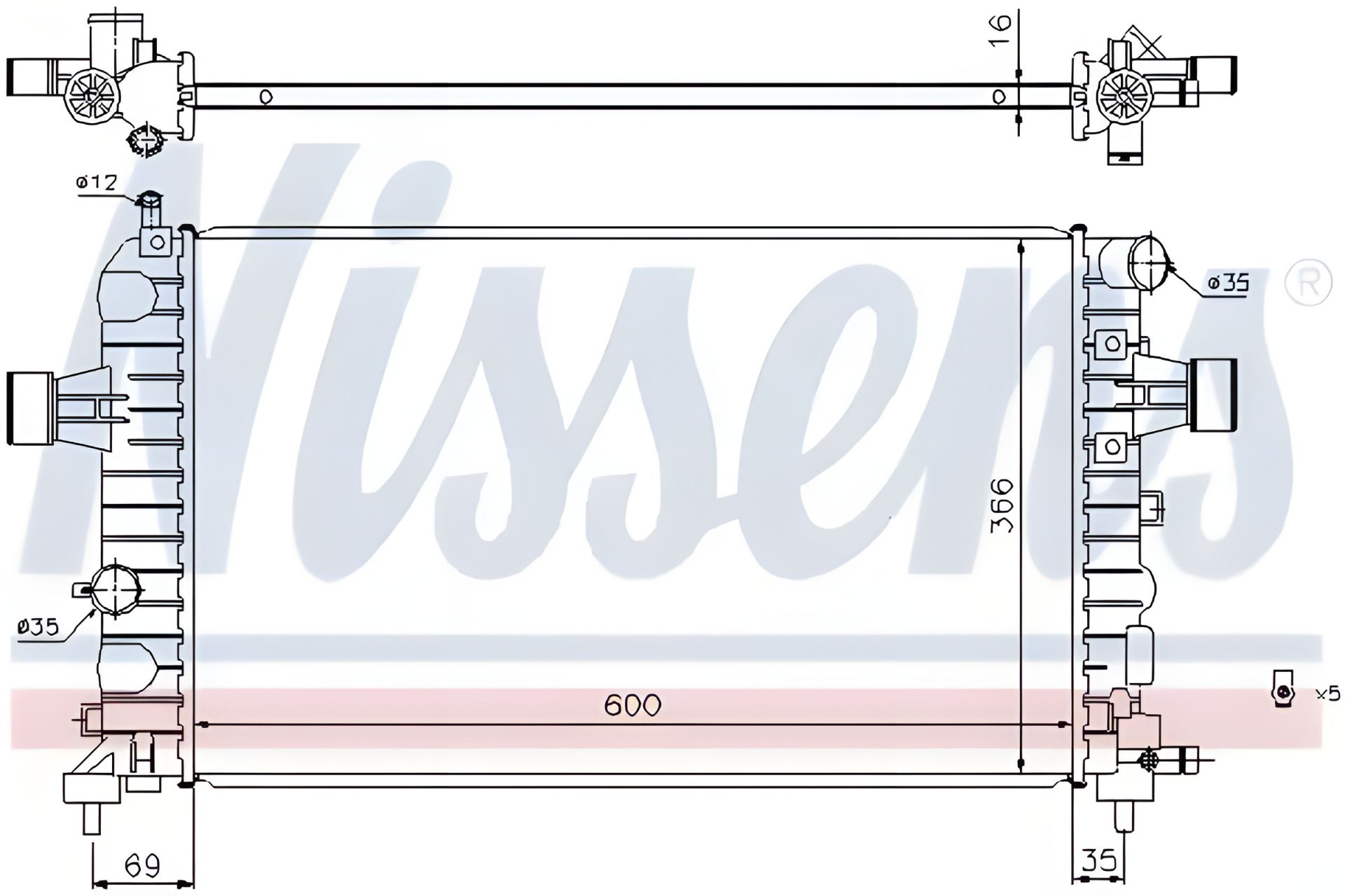 ASTRA охолодження двигуна радіатор VAUXHALL, OPEL ASTRA, NISSENS (630744) ASTRA охолодження двигуна радіатор VAUXHALL, OPEL ASTRA, NISSENS (630744)