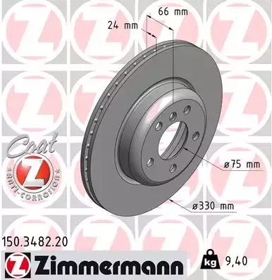 Диск тормозной BMW 5, ZIMMERMANN (150348220)