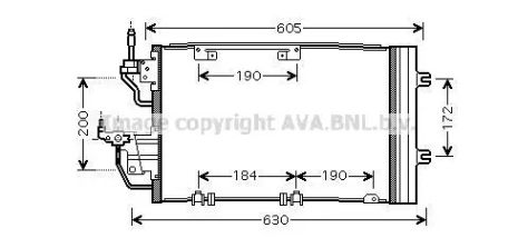 Радіатор, кондиціонер конденсатор Opel Astravan, Opel Zafira, Ava охолодження (ol5454d)